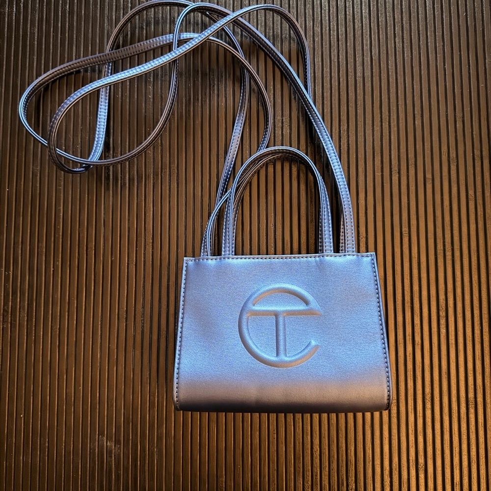 Telfar Metallic Blue Mini Bag